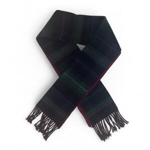 Valentine Burgundy and Green Plaid Reversible Wool Muffler/Scarf